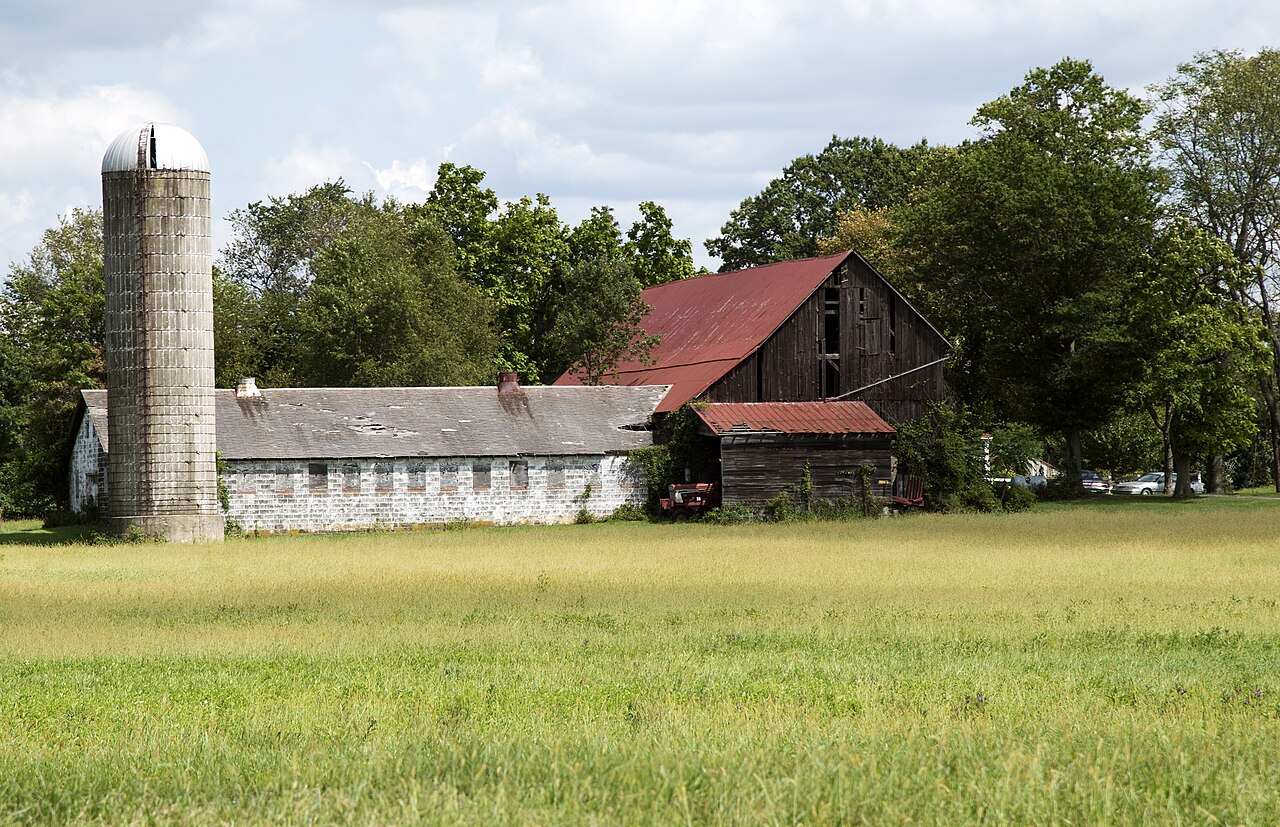 Farm building and storage shed in rural Connecticut